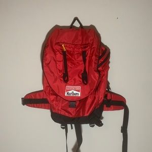 Vintage Marlboro Red Black Hiking Backpack Large